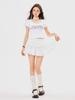 Mini Skirt Women Summer Kawaii Lace Mesh Patchwork Sexy White High Waist A-line Lolita Ruffle Skirt