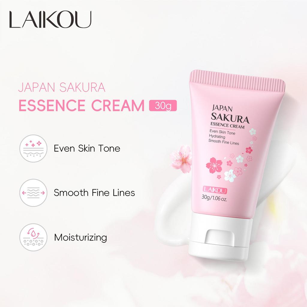 LAIKOU Japan Sakura Essence Face Cream Hydrate Nawilżający Cherry Blossom Odświeżający Essence Facial Lotion 30g