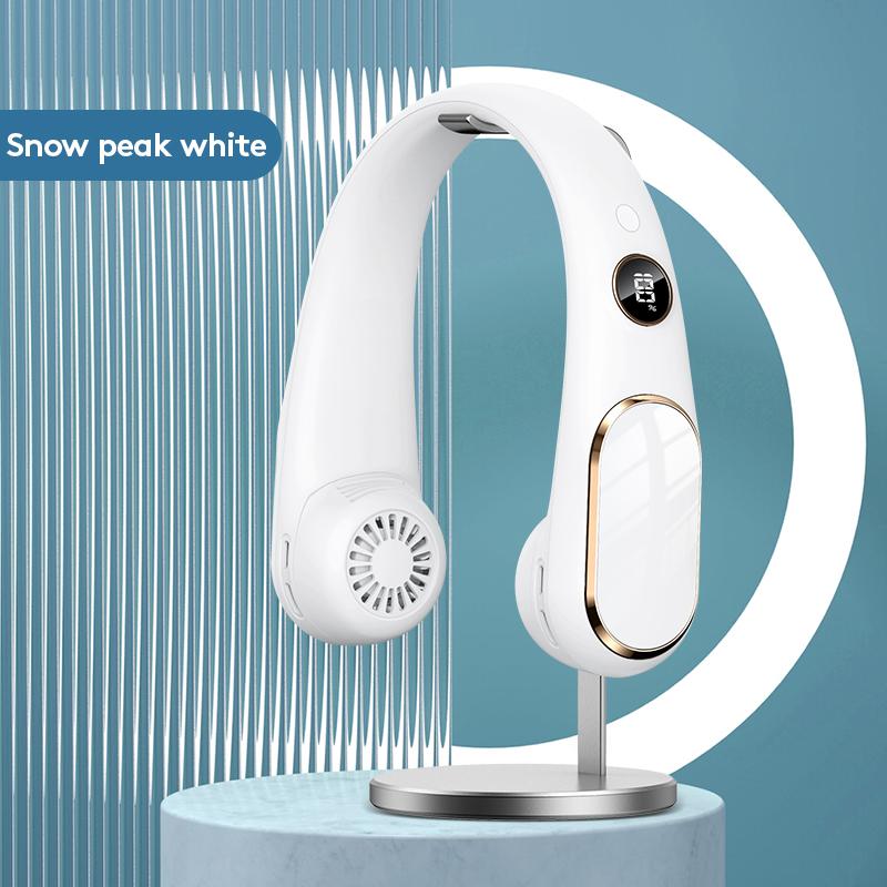 

Новий підвісний шийний вентилятор Ventilador Цифровий дисплей Powerless Bladeless Neckband Fan Portable Mini Air Cooler Акумуляторні електричні вентилятори білий