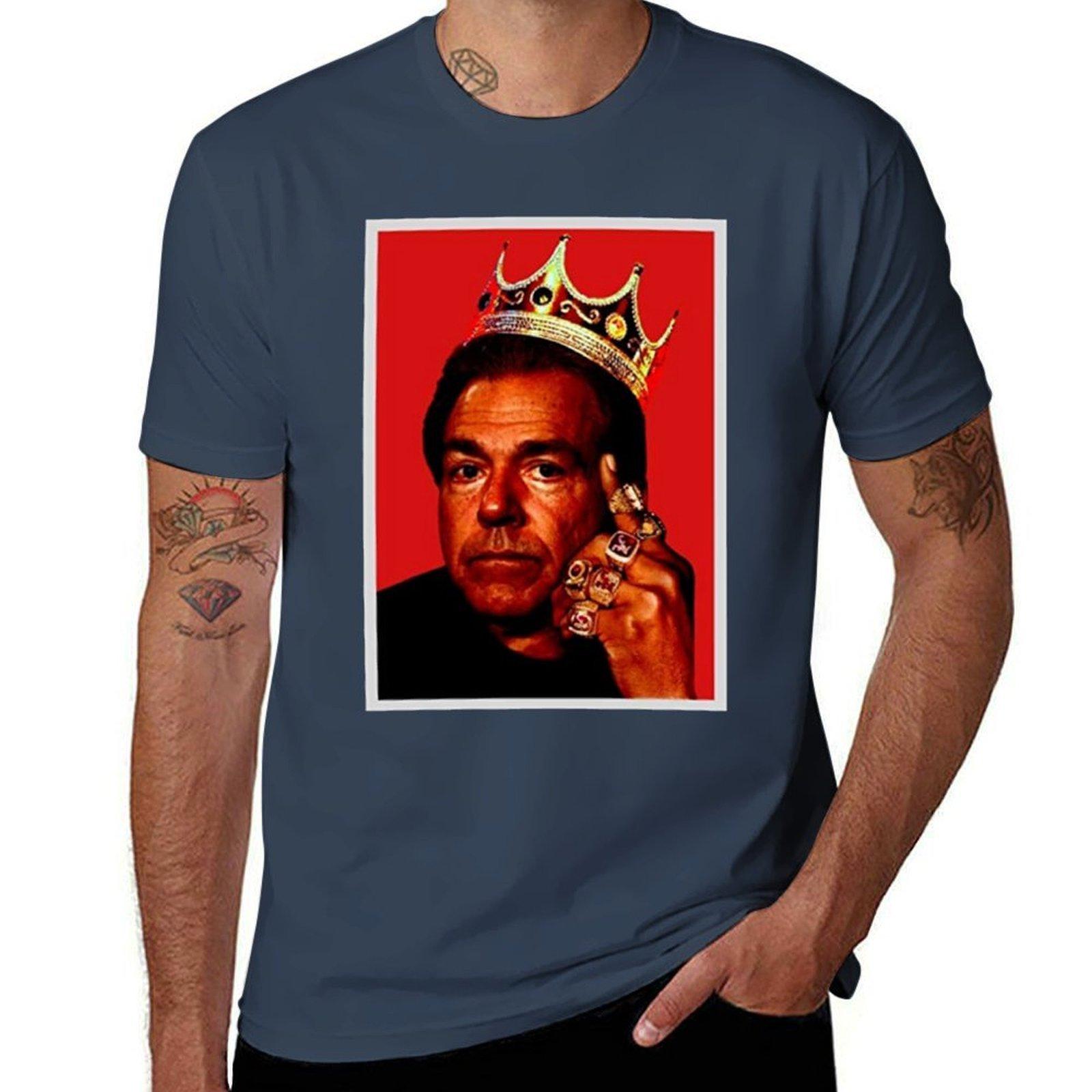 Nick Saban Rings T Shirt Tshirt Work Daily Short Sleeve Top S