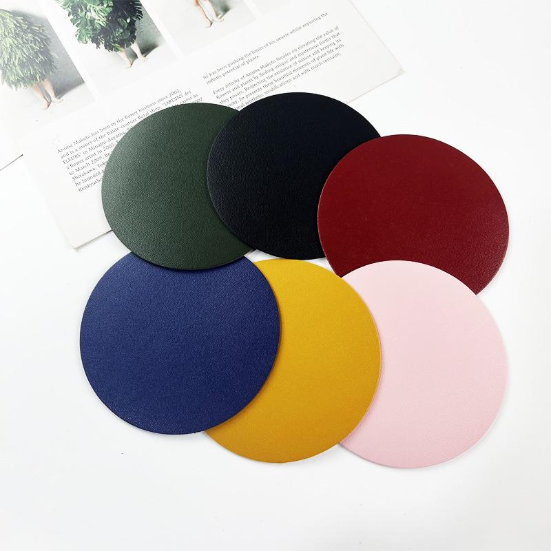 Cross-Border Double-Sided PU Leather Waterproof Non-Slip Coasters - Customizable Corporate Logo Insulation Pads