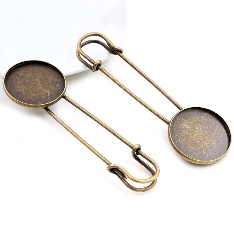 

5pcs 25mm 20mm 18mm Inner Size Bright Silver Plated Gold Plated Bronze Brooch Pin Simple Style Cabochon Base Setting Pendant 18mm бронзовый