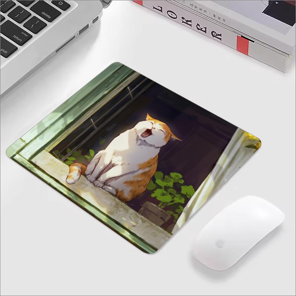 Anime Lazy Cat Mousepad Computer Small Cute Teclado Rug Table Keyboard Desk Mat Laptop Cushion Gaming Accessories Office 22X18