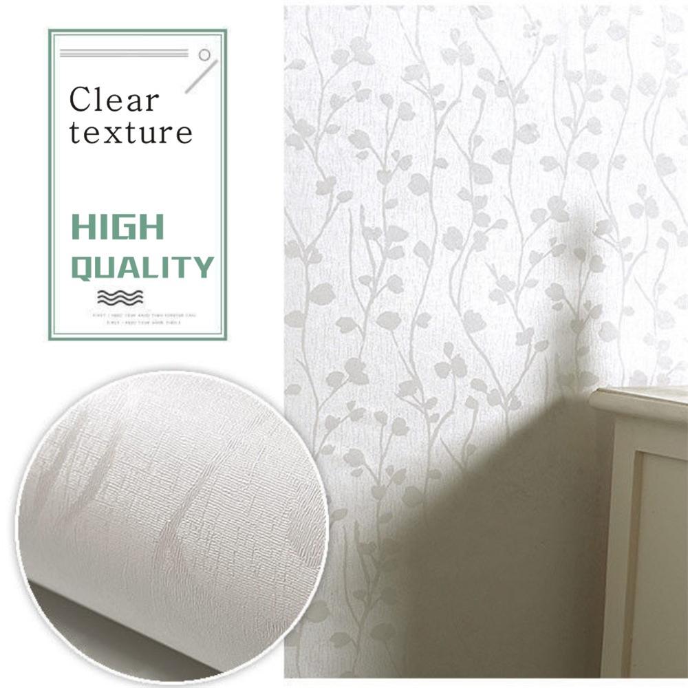Off-white Leaves Peel and Stick Wallpaper White Color Contact Paper Stripe Self-Adhesive Wallpaper Removable Waterproof Decor