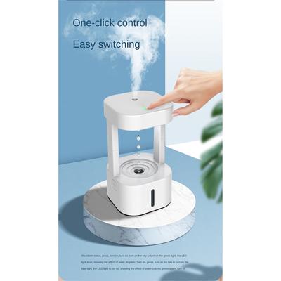 Taşınabilir Su Damlası USB Nemlendirici Difüzör 580ML Yerçekimsiz Nemlendirici Aromaterapi Sis Makinesi Yatak Odası için Beyaz Işık