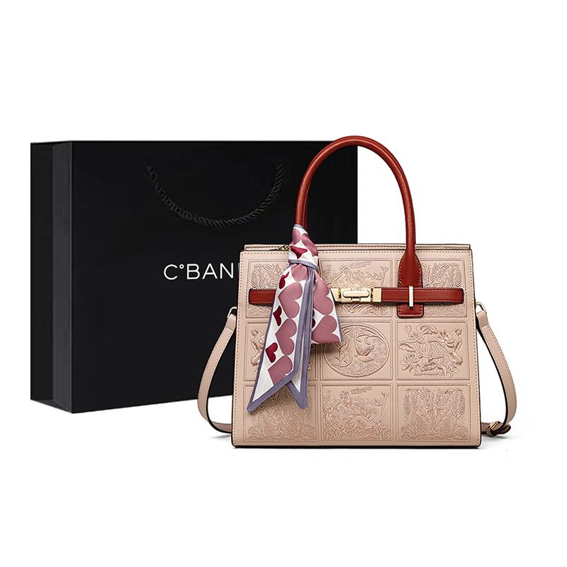 C°BANNER Cow Leather Shoulder Bag, Crossbody Bag Regular Women's Blue/White WQ107C41HA