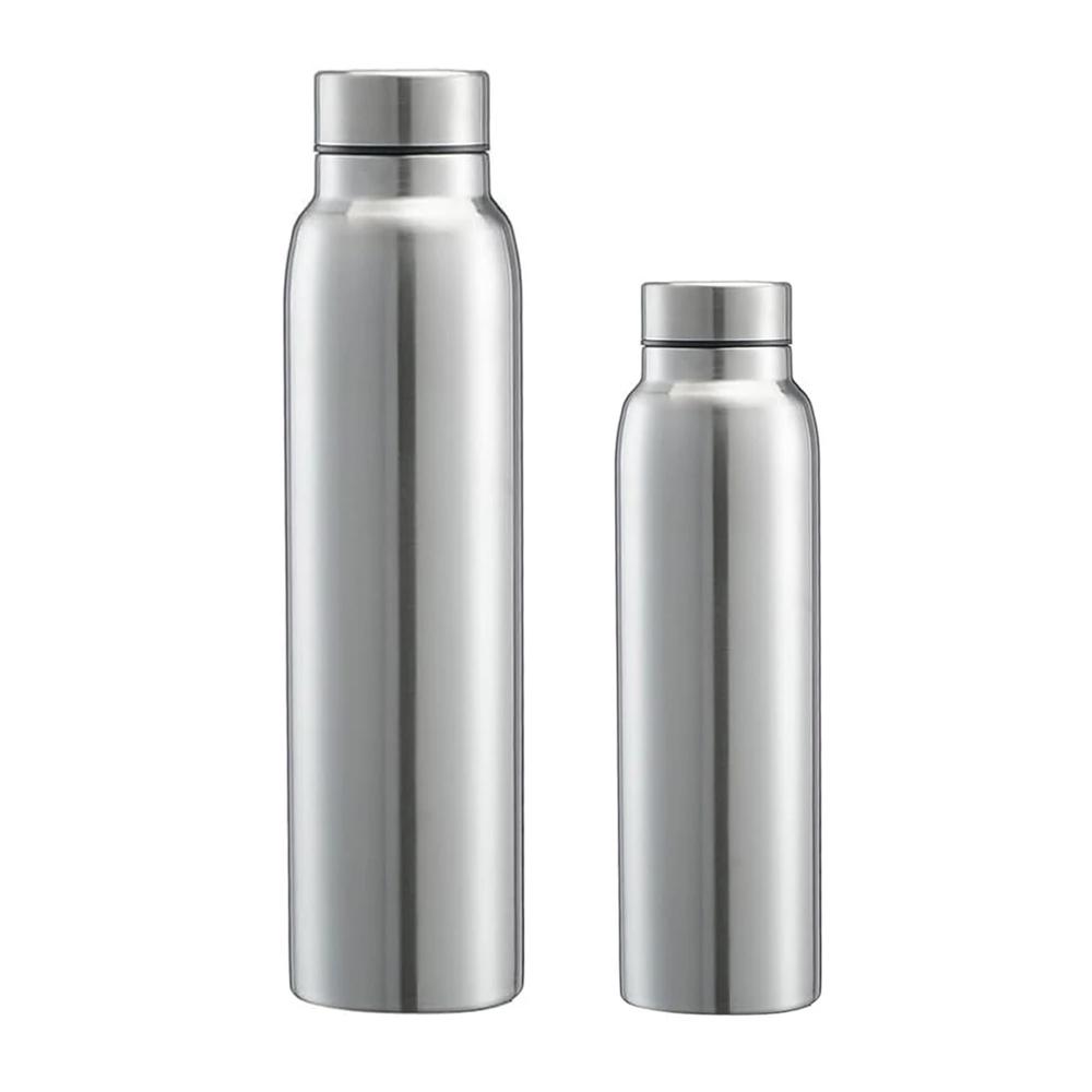 650ml/1000ml Stainless Steel Metal Water Bottle Outdoor Sports Water Bottle Metal Cold Water Bottle Reusable Leakproof