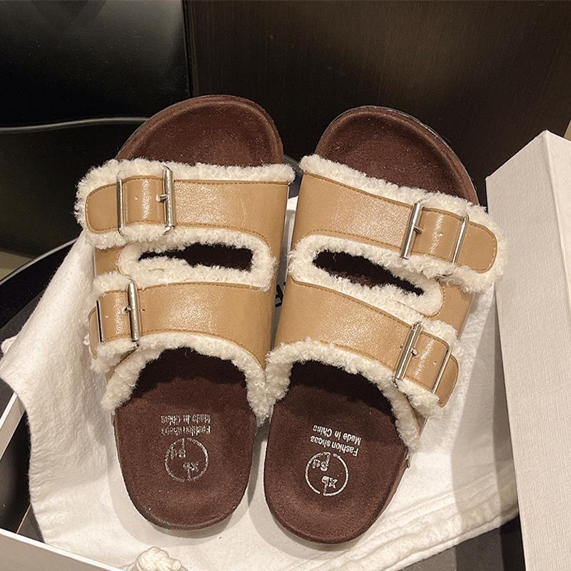 

Модные шлепанцы на платформе для женщин, меховая модная обувь, осенняя повседневная одежда, женские сандалии 2025, новый дизайнерский стиль, для ходьбы, zapatos de mujer 40