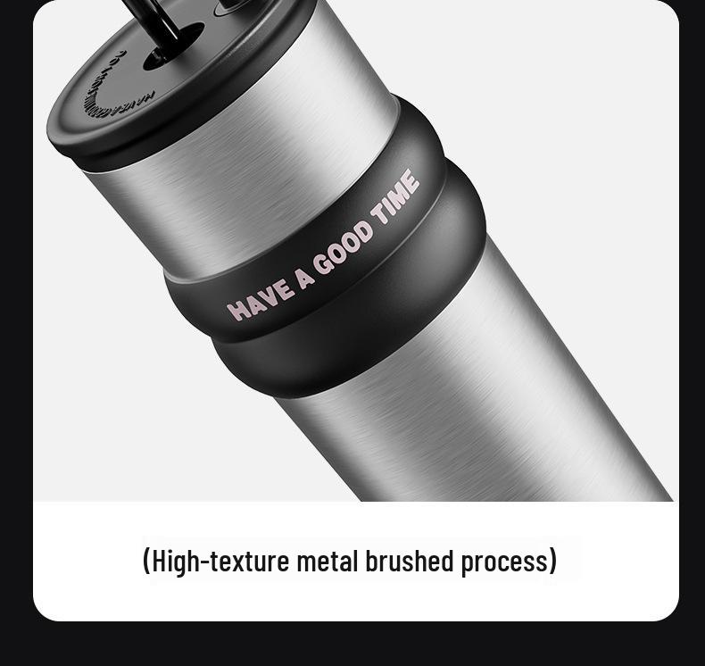 316 Stainless Steel Insulated Travel Mug - Large Capacity Straw Cup for Men & Women