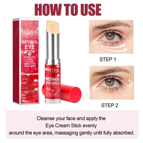 EELHOE Retinol Eye Stick Renewing & Firming Under Eye Balm for Dark Circles, Puffiness, Fine Lines & Wrinkles Travel Essentials for On-the-go Use
