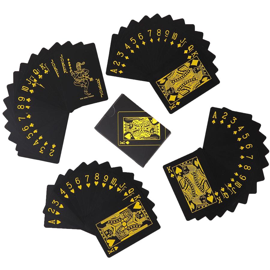 New Black Foil Plated Poker Cards Set, Waterproof Playing Cards, Limited Edition Magic Trick Cards, Luxury Collector'S Gift Idea