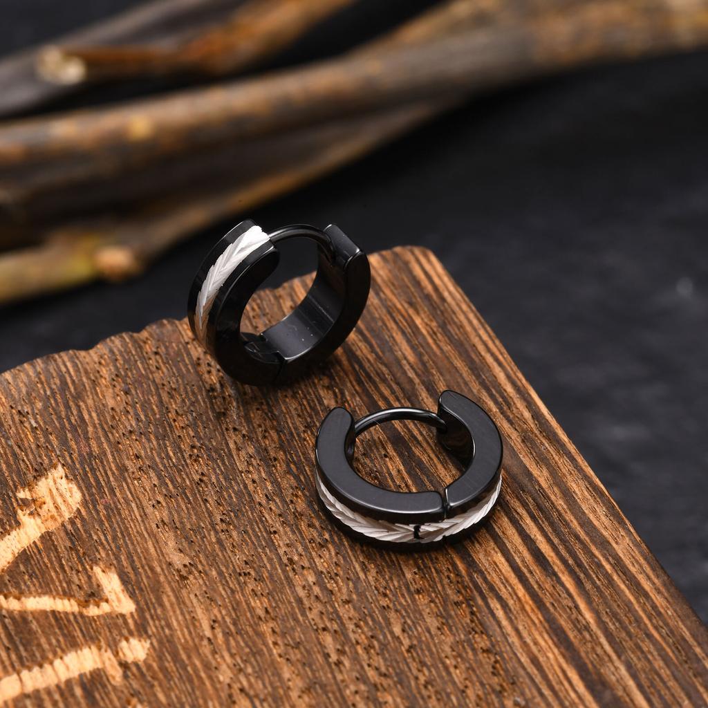 Stainless Steel Jewelry Hoop Earrings For Men Tone Huggies Earrings Gifts Dad Boyfriend Birthday Valentine's Day Gift
