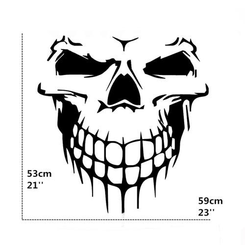 

1 Pcs Large Skull Skeleton Hood Decal Vinyl Sticker For Car SUV Rear Side Door