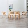 Dining Chairs - EXCLUSIVE HOUSE - Set of 6 - Cream Faux Leather - Solid Wood - Padded Seat