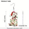 Festive Puppy Earrings: Cute Acrylic Earrings with Santa Hats