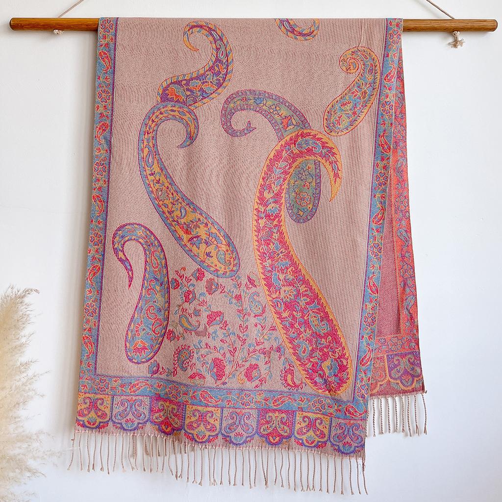 Retro Cashew Jacquard Imitation Cashmere Jacquard Shawl Women'S, Flowers Are Specially Designed For Thick And Warm Outfits