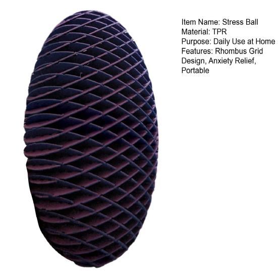 Transforming Rhombus Grid Stress Ball Anxiety Relief Squeeze Ball Portable Travel Soft TPR Calming Textured Ball Sensory Fidget Worm Toy