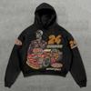 Felpa con cappuccio da uomo Street Fashion Trend Brand Teschio Stampa Digitale 3D Casual Larga