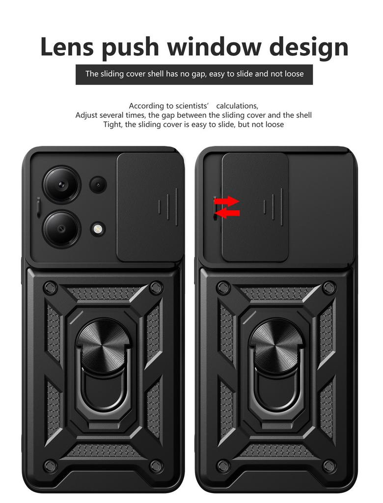 Funda protectora de cámara para Xiaomi Redmi Note 13 Pro 4G 13 12S 12 Pro + 11E 11 Pro 11S 11T 10 Pro 10S 9T 9 8 Armor Hybrid Ring Cover