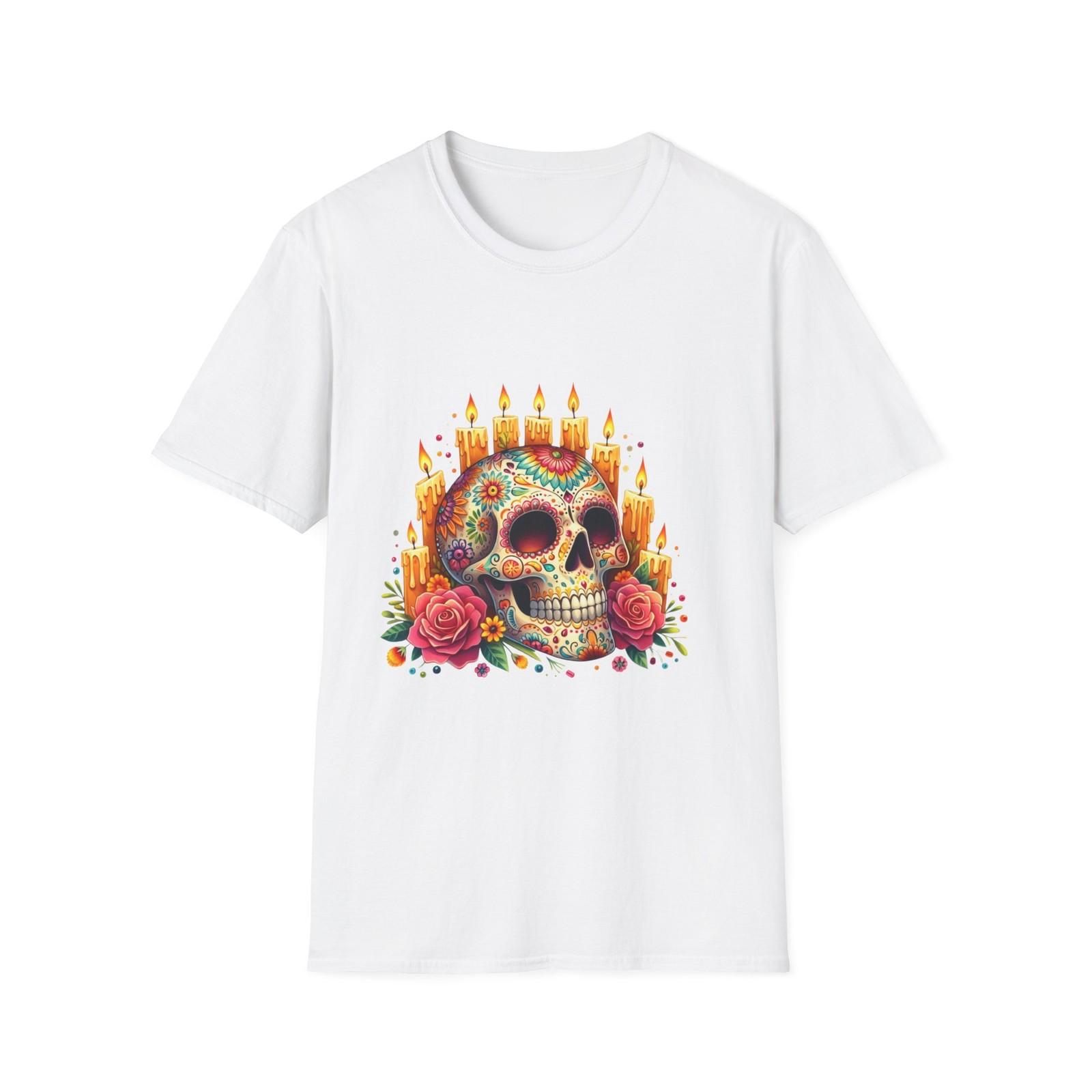 Colorful Skull T-Shirt, Day of the Dead Shirt, Unisex Graphic Tee S