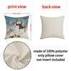 Christmas Snowman Pillow Covers 45Cm Cartoon Print Linen Cushion Case Winter Sofa Throw Pillowcase For Home Holiday Decoration