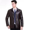 Autumn and Winter New Style Single Leather Leather Jacket for Young and Middle-aged Men Winter Plus Velvet Mid-length Daddy Leather Jacket Windbreaker