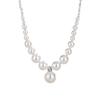 Luxurious S925 Sterling Silver Clavicle Necklace with Crushed Silver and French-Style Round Imitation Pearls.
