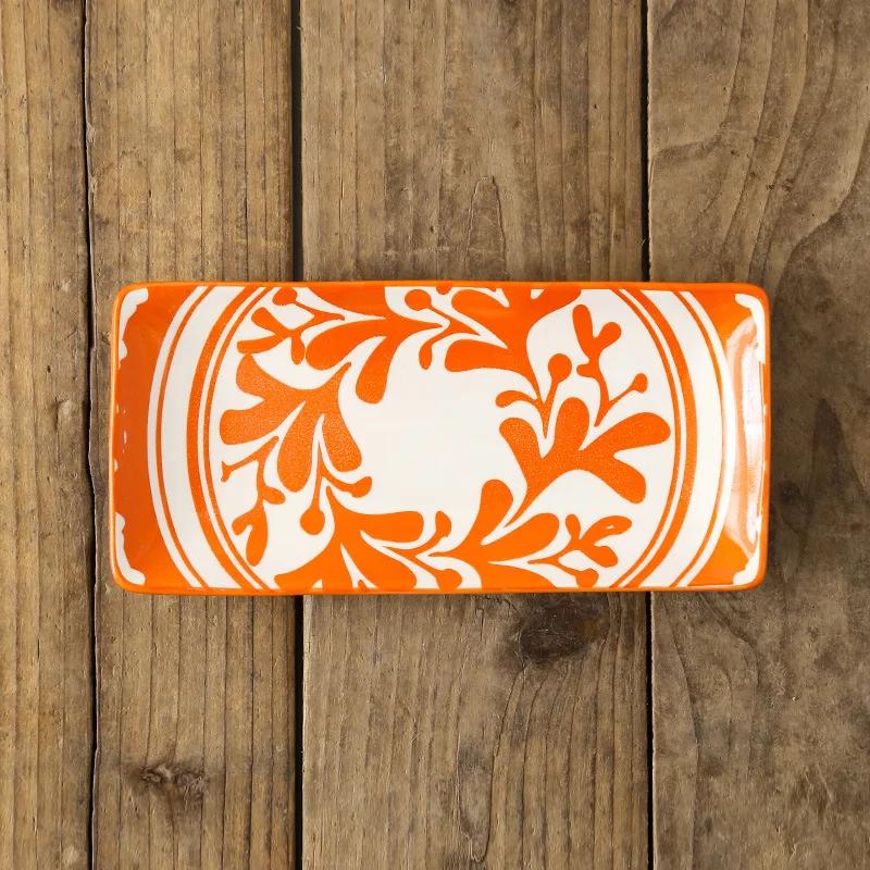 

Керамическая посуда в креативном скандинавском стиле для ресторана, прямоугольная тарелка для суши и фруктов, для домашних закусок, мелкая плоская тарелка для основного блюда