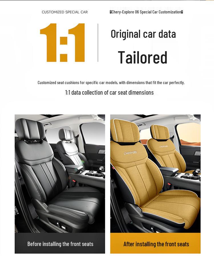 Chery Explore 06 Universal Five-Seat Linen Car Seat Cushion Cover for All Seasons
