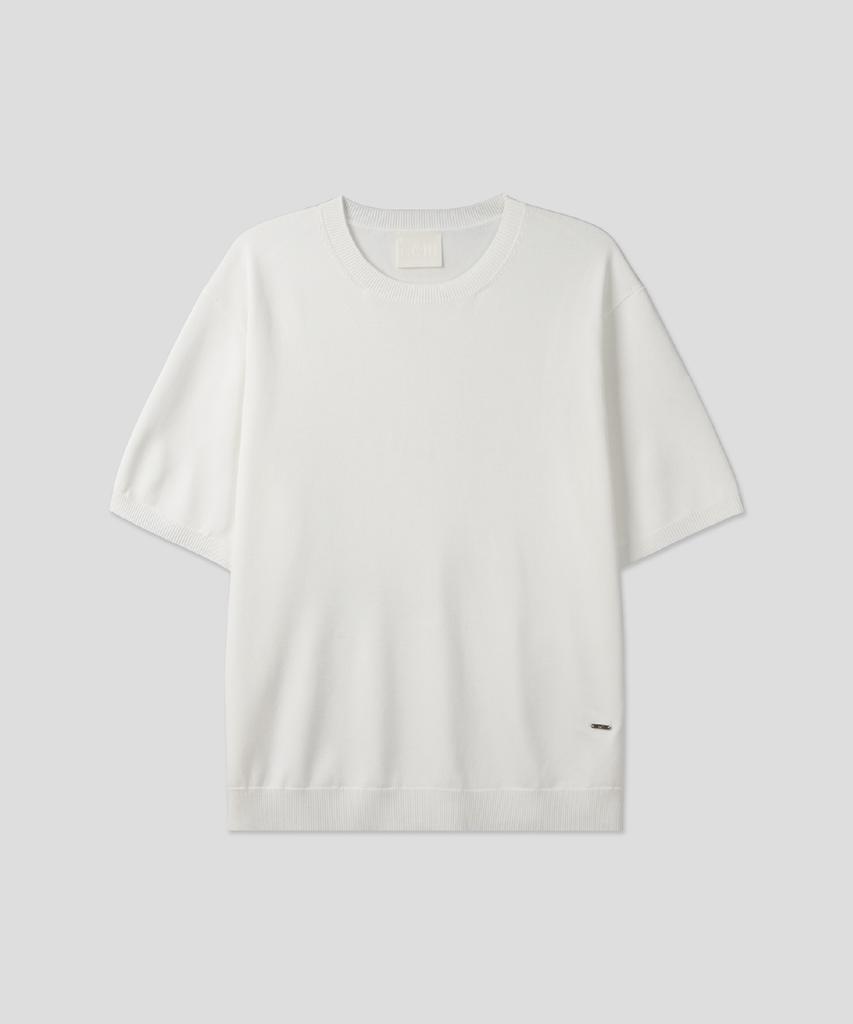 Ssei Essential Round Short Sleeve Knit Ivory