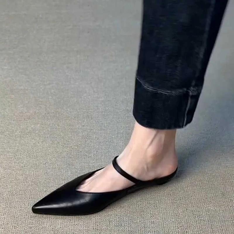 Summer Women's Cover Toe Mules Slippers Fashion Shallow Slip-On Slides Shoes Comfortable Ladies Footwear