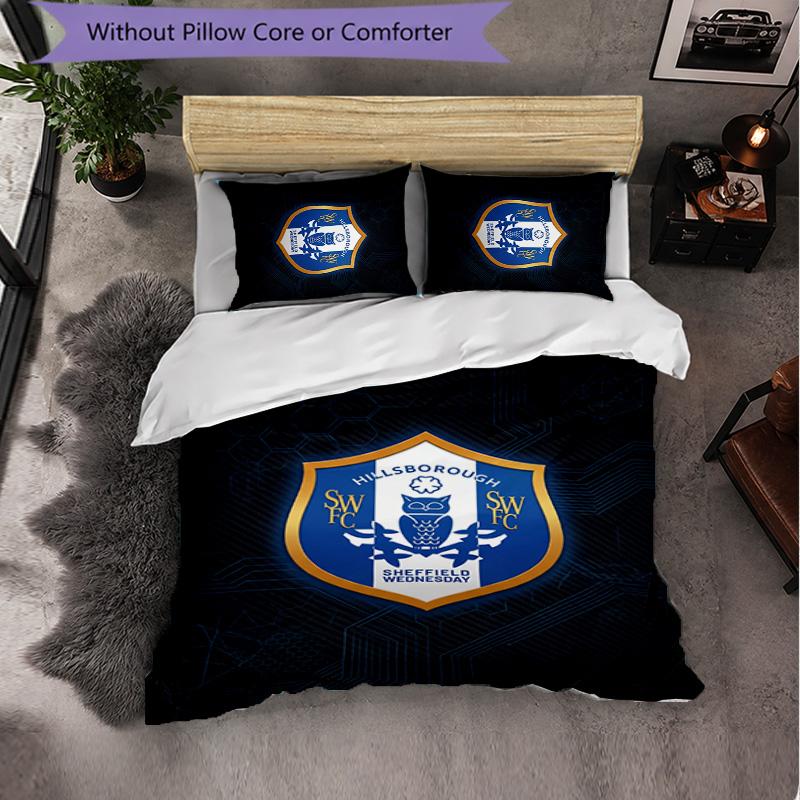 Biancheria da Letto a Tema Sheffield Wednesday Set 3 Pezzi Copripiumino Biancheria da Letto Decorativa Per Camera Adolescenti Decorazione Casa