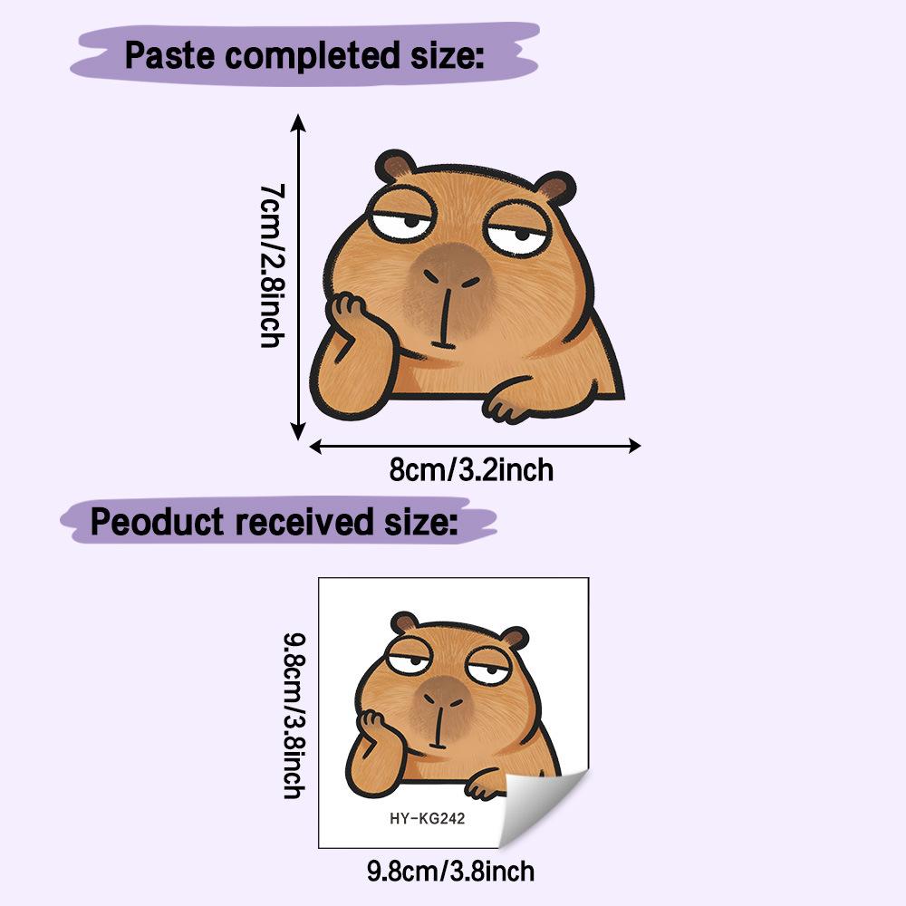 

Creative Thoughtful Capybara Self Adhesive Switch Wall Sticker for Bathroom Toilet Home Decor 9.8x9.8cm разноцветный