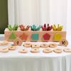 Wooden Shape Children Blocks Box Nontoxic Paint For Infant And Play Preschool