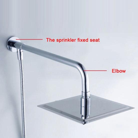 Shower Head Stainless Steel Mount Base Extension Pipe Arm Bathroom Accessories