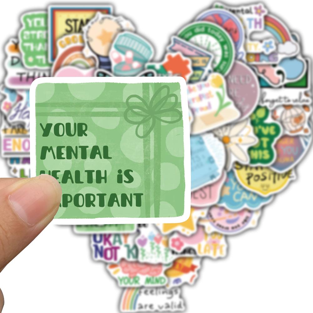 50PCS Mental Health Sticker Cartoon Laptop Luggage Diary Skateboard Coffee Harajuku Personalized DIY Phone Art Picture Stickers