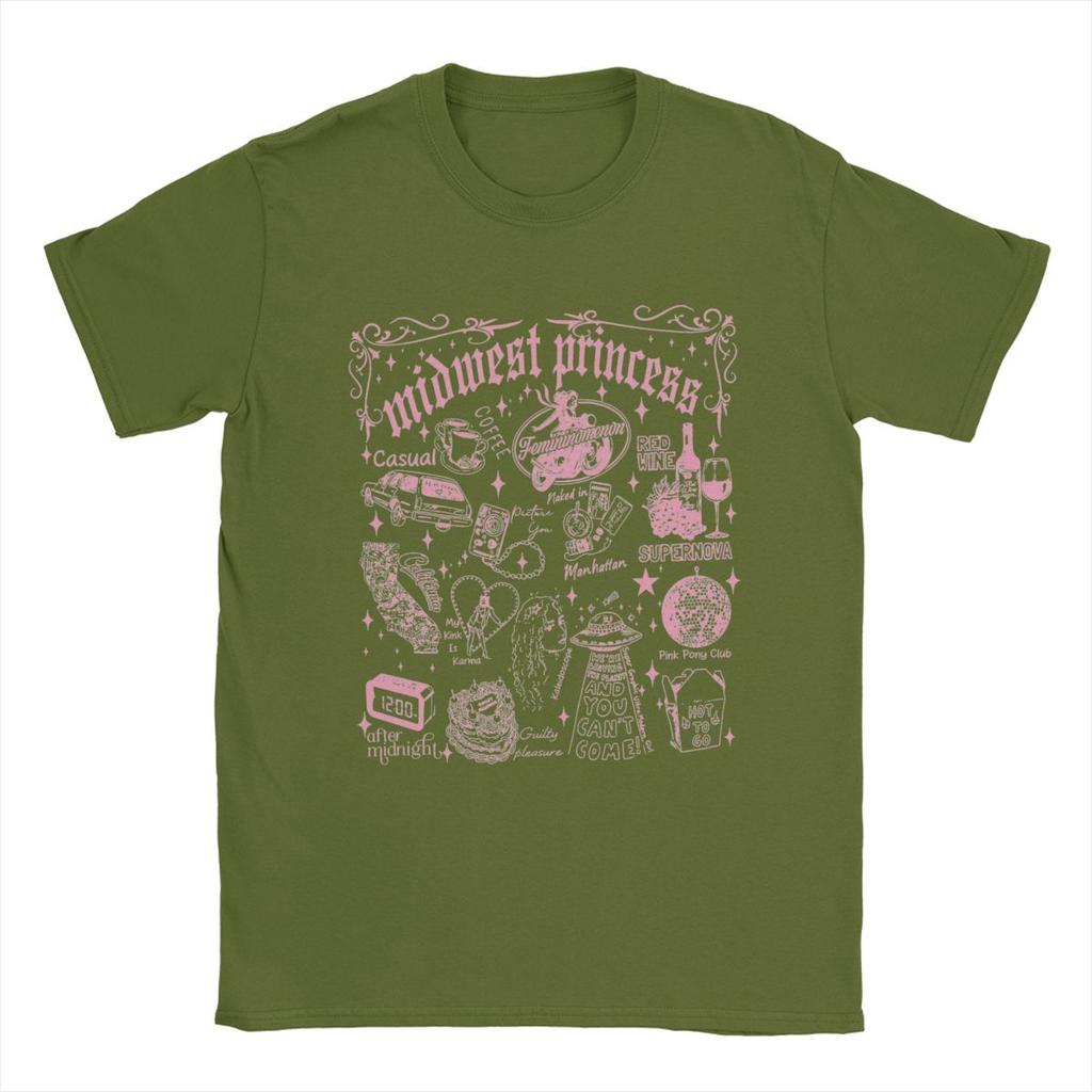 Heren T-shirts Chappell Roan Pink Ponys Club Vintage Katoenen T-shirt Korte Mouw T-shirt Ronde Hals Kleding Zomer