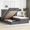 Bed Frame with Mattress - Maison Exclusive - Grey Faux Leather - 180x200 Cm - Ottoman Storage