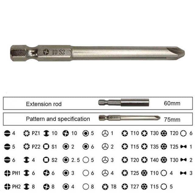 Electric Drill & Bit Tool Set: Phillips, Slotted, Hex, Triangle, Torx & Irregular Bits