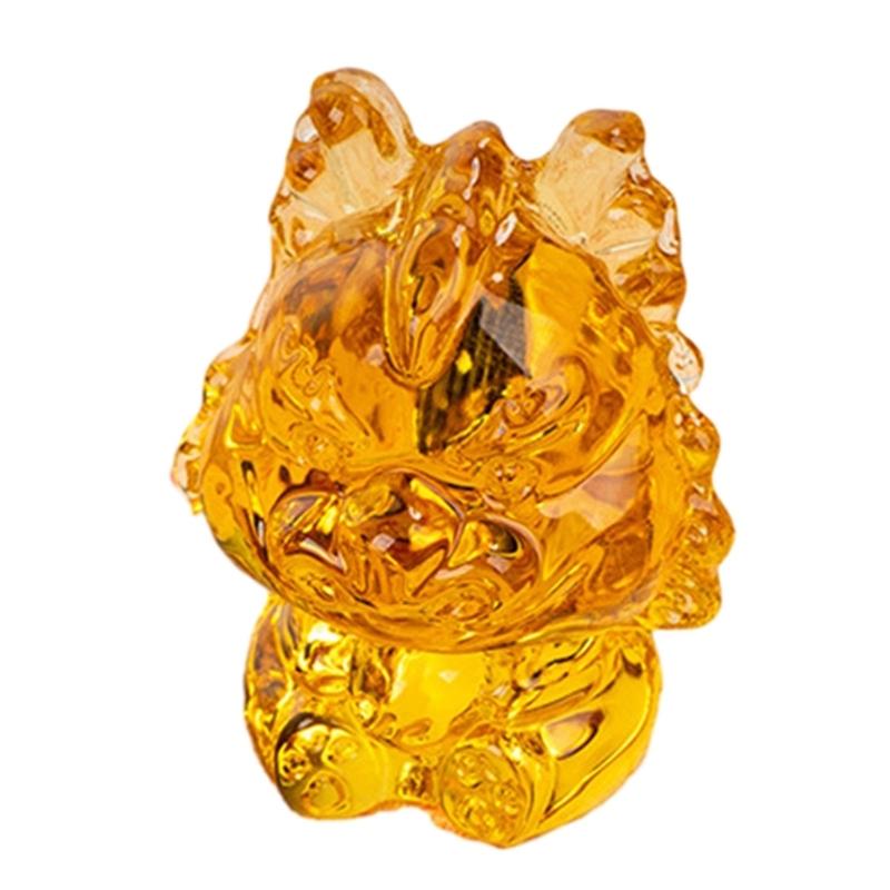Crystal Dragon Sculpture Colorul Animal Figurine Ornament Bring Fortune and Wealth 2024 New Year Twelve Zodiac Statue