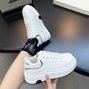 Soft Leather Love Little White Shoes Women's Shoes Spring 2025 New Thick-soled Heightening Leather Surface Color Matching Sports and Leisure Board Sho