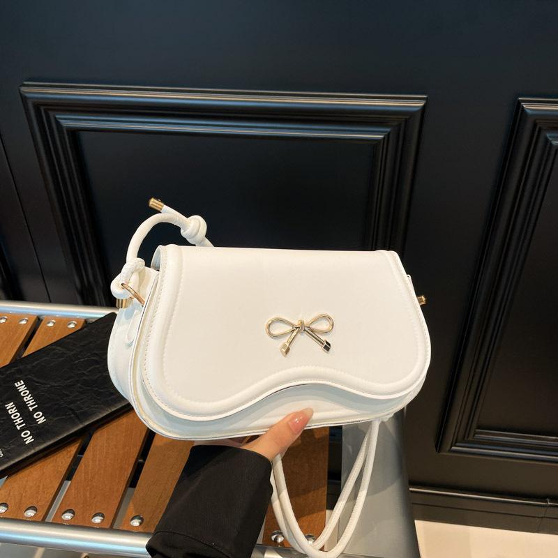 Trend Early Spring Fashion Solid Color Design Foreign Style Korean Version Bow Casual 2025 New Crossbody Portable Small Square Bag