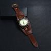Mens Vintage Leather Bracelet Watch Accessory Adjustable Cuff Style Brown Black Retro Design