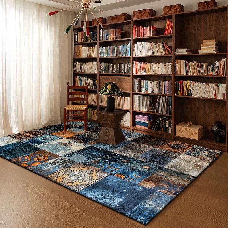 Geometrischer abstrakter Teppich für Wohnzimmerdekor Arbeitszimmer zu Hause Große Flächenteppiche Schlafzimmer Bettseite Waschbar Rutschfest Weiche Bodenmatte