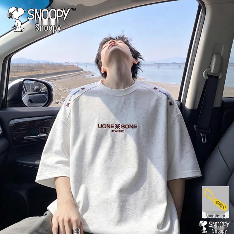 Snoopy Men s Relaxed Fit Short Sleeve T-Shirt XL белый