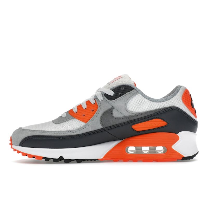 Nike Air Max 90 Safety Orange Men Sneakers White Dark-Smoke-Grey DM0029-108