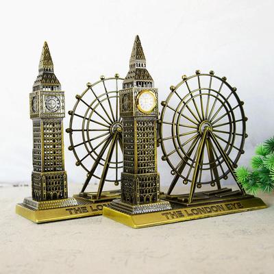Britisches Riesenrad & Big Ben Metallhandwerk Heimdekor Modell
