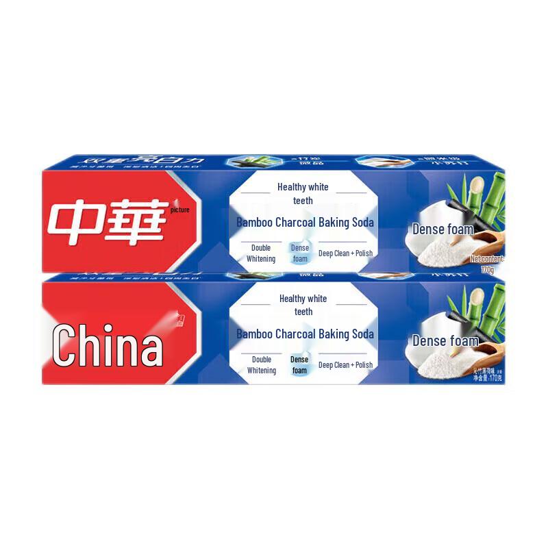 Zhonghua Healthy White Bamboo Charcoal & Baking Soda Mint Toothpaste