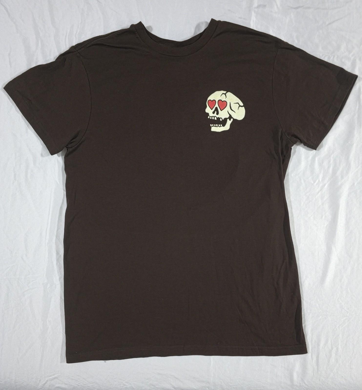 Men s Graphic Tee Vintage Skull Brown Size Medium Pre-Loved S разноцветный