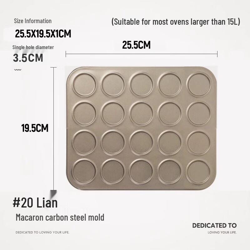 20-Cavity Cookie & Macaron Baking Pan Set